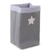 Panier De Rangement - 32x32x60 Cm - Toile - Gris Rayures