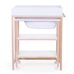 Table à langer baignoire naturel blanc