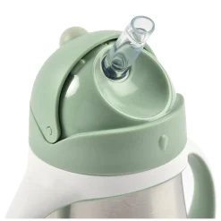 Tasse paille inox 250ml Vert sauge